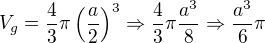kopírovat do textarea $V_g=\frac4{3}\pi \(\frac{a}{2}\)^3\Rightarrow\frac4{3}\pi \frac{a^3}{8}\Rightarrow\frac{a^3}{6}\pi$