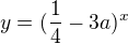 $y=(\frac{1}{4} - 3a)^{x}$