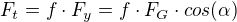 kopírovat do textarea $F_{t} = f\cdot F_{y}=f\cdot F_{G}\cdot cos(\alpha )$