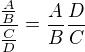 kopírovat do textarea $\frac{\frac{A}{B}}{\frac{C}{D}}=\frac{A}{B}\frac{D}{C}$
