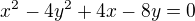 $x^{2} - 4y^{2} + 4x - 8y = 0$