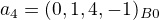 $a_4=(0,1,4,-1)_B_0$
