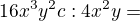 $ 16x^{3}y^{2}c : 4x^{2}y = $
