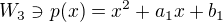$W_3 \ni p(x) = x^2 + a_1 x + b_1$