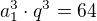 kopírovat do textarea $a_1^3\cdot q^3 = 64$
