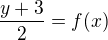 $\frac{y+3}{2} = f(x)$