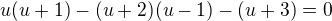 $u(u+1)-(u+2)(u-1)-(u+3)=0$