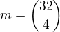 $m={32\choose4}$