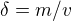 kopírovat do textarea $\delta = m/v$