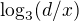 $\log_3(d/x)$