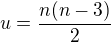 kopírovat do textarea $u=\frac{n(n-3)}{2}$