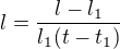 $l=\frac{l-l_1}{l_1(t-t_1)}$
