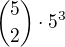 ${5\choose2}\cdot5^3$