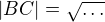 $|BC|=\sqrt{\ldots}$