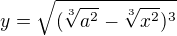 $y=\sqrt{( \sqrt[3]{a^2 }-\sqrt[3]{x^2 } )^3 }$