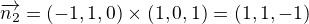 $\overrightarrow{n_2}=(-1,1,0)\times(1,0,1)=(1,1,-1)$