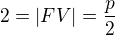 $2=|FV|={p\over 2}$