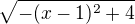 kopírovat do textarea $\sqrt{ -(x-1)^2 +4}$