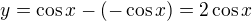 $y=\cos x-(-\cos x)=2\cos x$