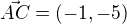 $\vec{AC}=(-1,-5)$