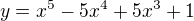 $y=x^{5}-5x^{4}+5x^{3}+1$