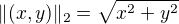 $\|(x,y)\|_2=\sqrt{x^2+y^2}$