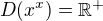 $D(x^x)=\mathbb{R}^+$