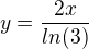 $y=\frac{2x}{ln(3)}$