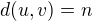 $d(u,v)=n$