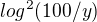 $log^{2}(100/y)$