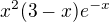 $x^2(3-x)e^{-x} $