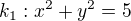 $k_{1}: x^{2} +y^{2} = 5$