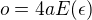$o = 4aE(\epsilon)$