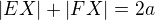 $|EX|+|FX|=2a$