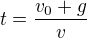 kopírovat do textarea $t= \frac{v_{0}+g}{v}$