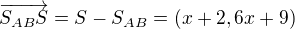 $\overrightarrow{S_{AB}S}= S - S_{AB} =(x+2,6x+9)$
