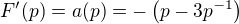 $F'(p)=a(p)=-\left(p-3p^{-1}\right)$