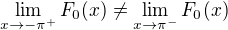 $\lim_{x \to -\pi^+}F_0(x)\neq \lim_{x \to \pi^-}F_0(x)$