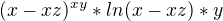$(x-xz)^{xy}*ln(x-xz)*y$