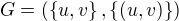 $G=(\{u,v\},\{(u,v)\})$