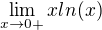$\lim_{x\to0+} x ln(x)$