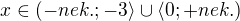$x\in (-nek.;-3\rangle\cup \langle0;+nek.)$