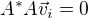 $A^{*}A \vec{v}_i=0$