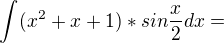 kopírovat do textarea $\int_{}^{}(x^{2}+x+1)*sin \frac{x}{2} dx =$