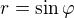 $r=\sin \varphi$