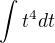 $\int{t^4}^{}dt$