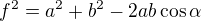 kopírovat do textarea $f^2=a^2+b^2-2ab\cos \alpha $