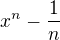 kopírovat do textarea $x^{n}-\frac{1}{n}$
