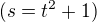 kopírovat do textarea $(s = t^2 + 1)$