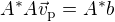$A^{*}A \vec{v}_{\mathrm{p}}=A^{*}b$